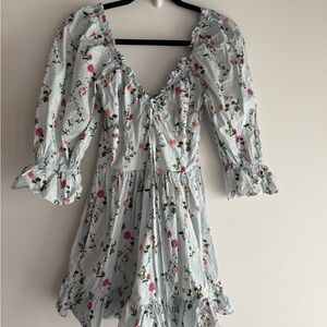 Hill House Blue Floral Long Sleeve Dress
